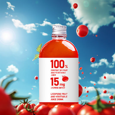 Kalite Plastik şişelenmiş tuzsuz domates suyu 100ml %3 Besin Referans Değeri Fabrika